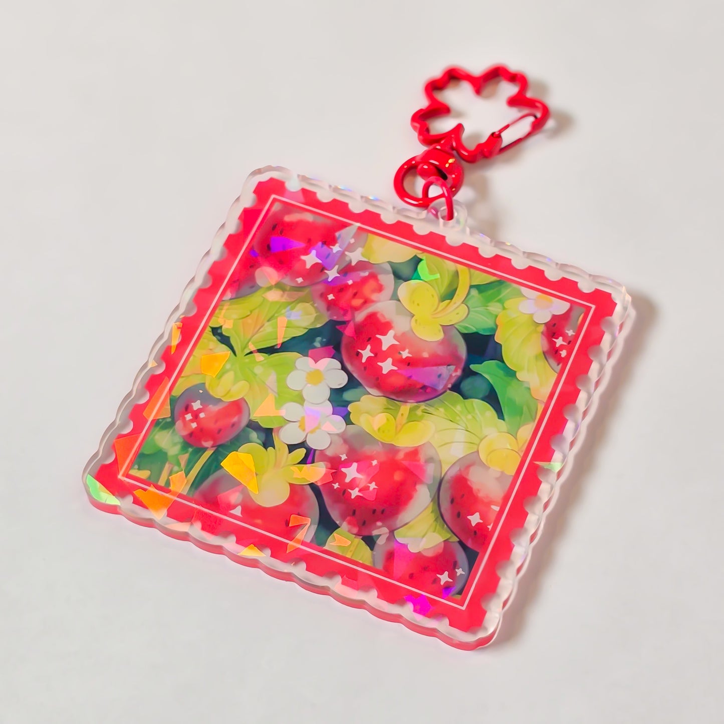 Holographic strawberry field keycharm