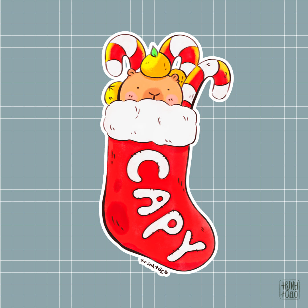 Capybara Christmas Sticker Sheet – The Perfect Holiday Gift!