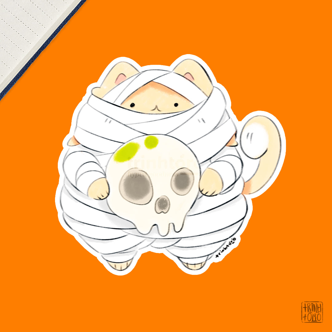 Spooky fall cats sticker sheet