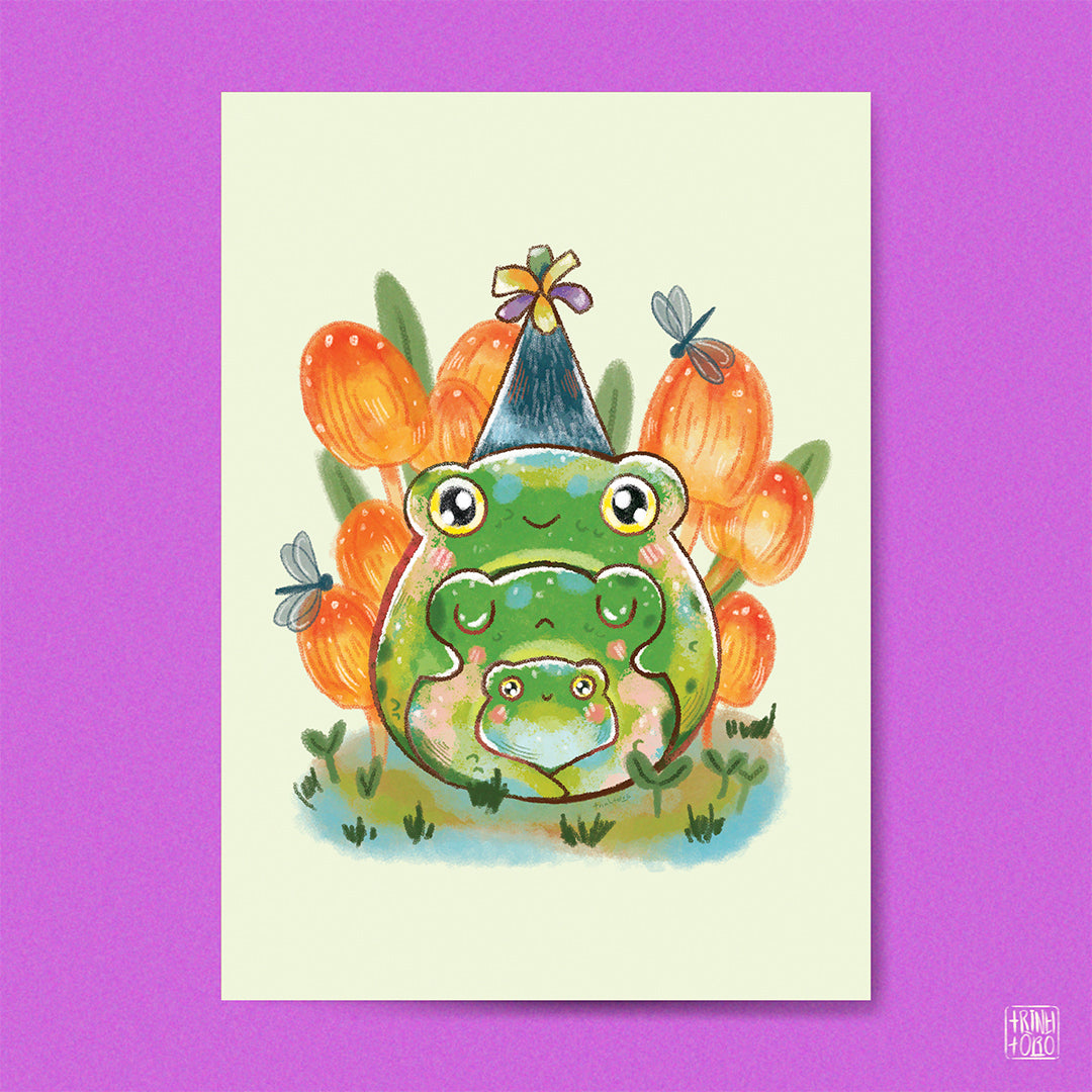 Frog hugs art print