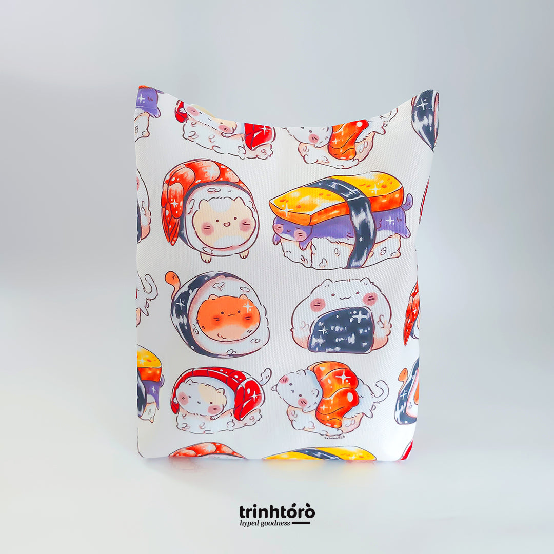 Sushi Cat canvas tote bag