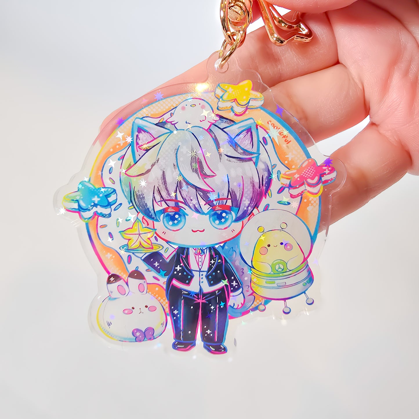 LADS Xavier and desserts keycharm