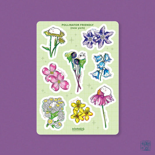 Pollinator friendly plants (New York State) sticker sheet