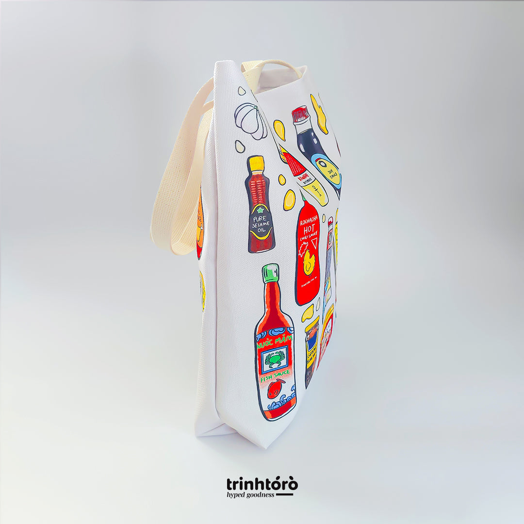 Asian sauce canvas tote bag