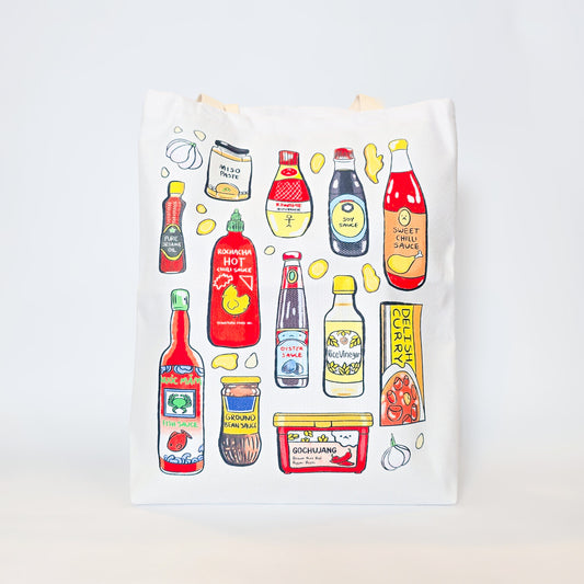 Asian sauce canvas tote bag
