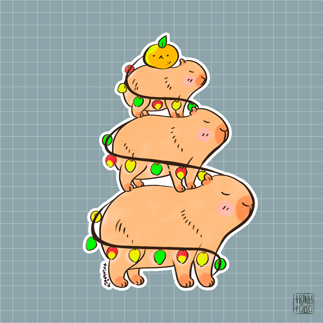 Capybara Christmas Sticker Sheet – The Perfect Holiday Gift!