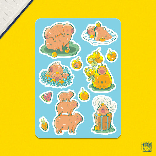 Capybara sticker sheet