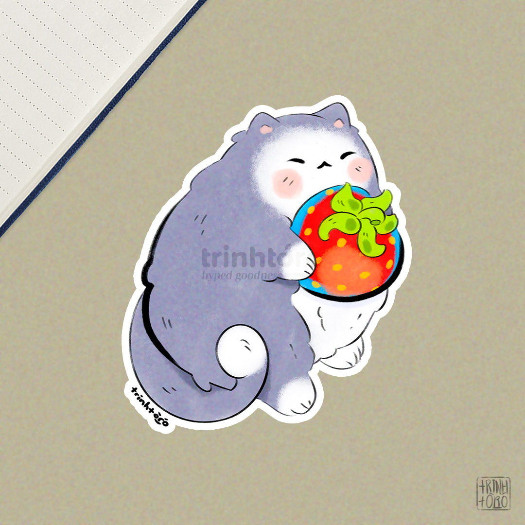 Strawberry cat sticker sheet