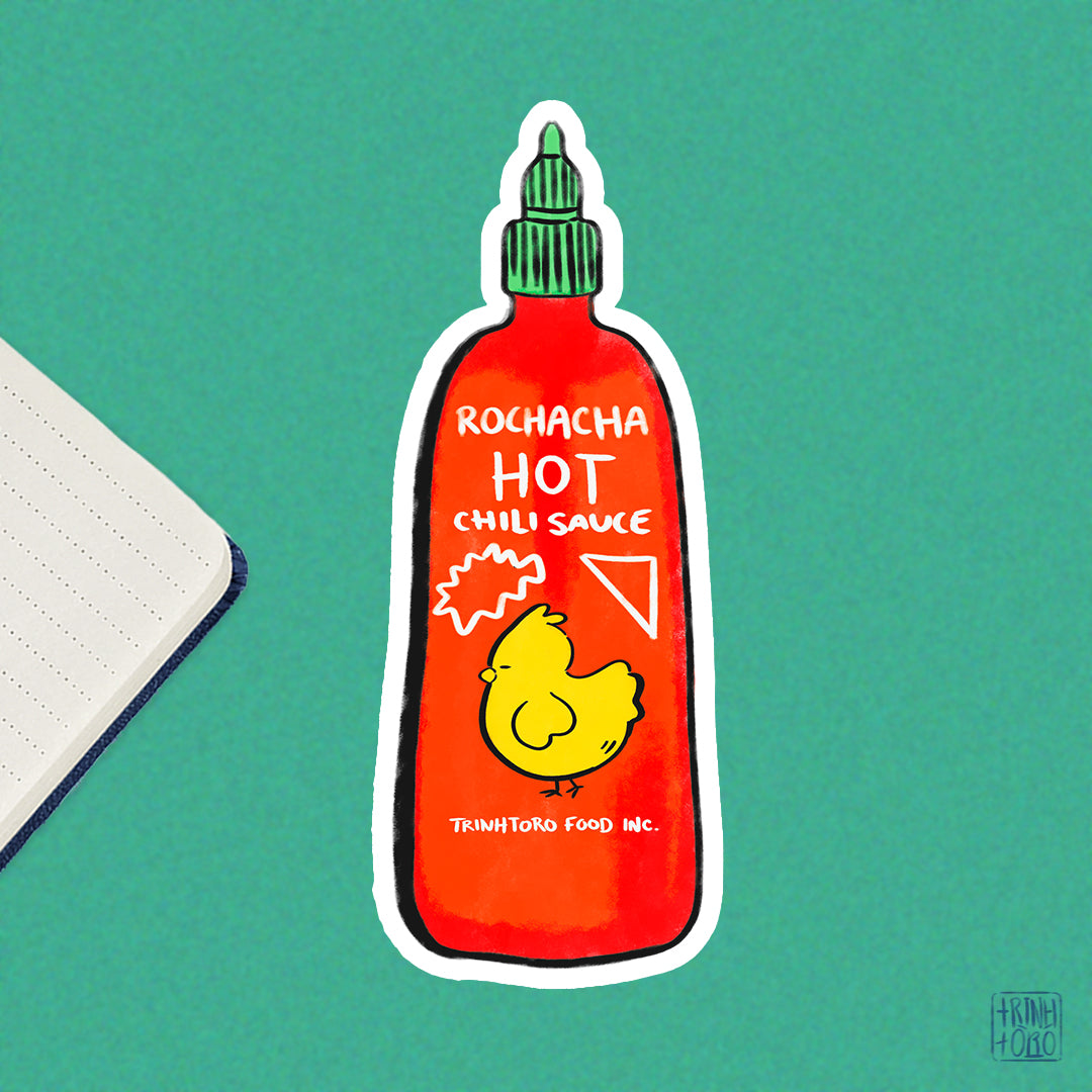 Rachacha hot chili sauce holographic sticker – Trinhtoro