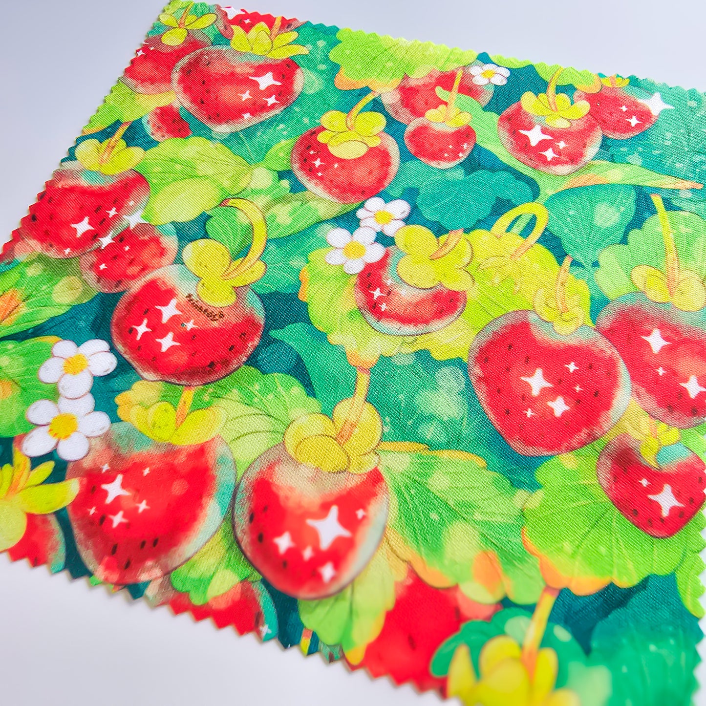 Strawberry field microfiber lens cloth