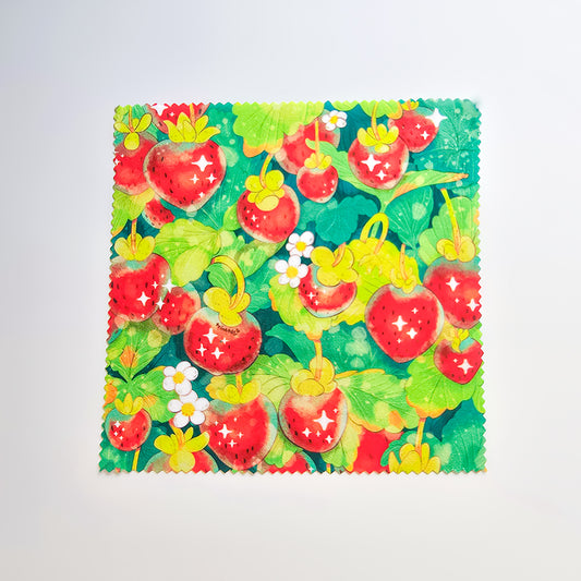Strawberry field microfiber lens cloth
