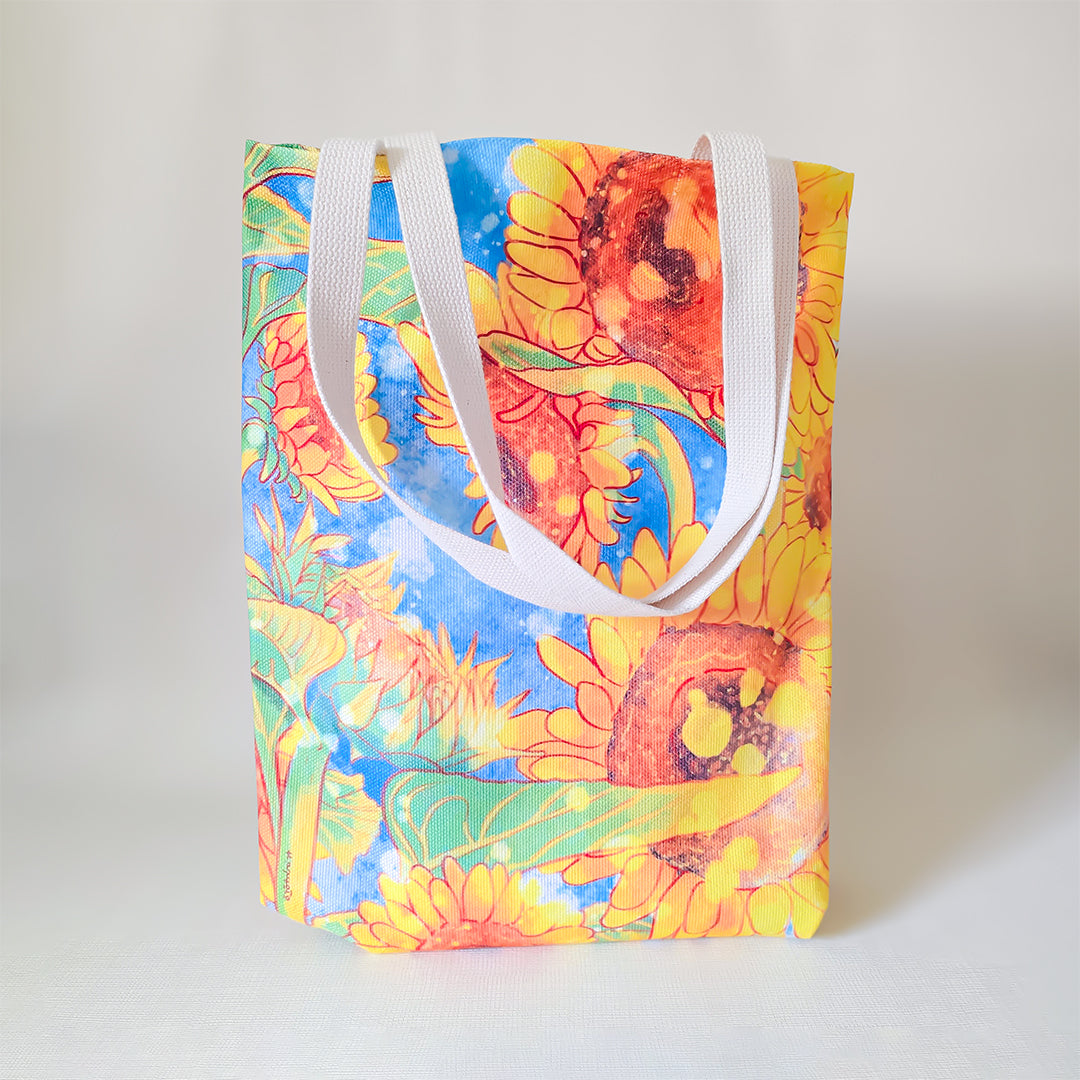 Sunflower canvas tote bag