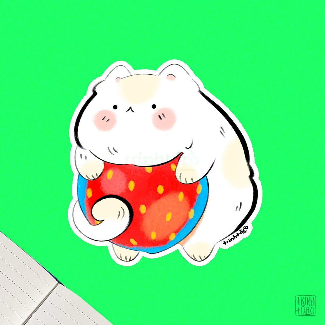 Strawberry cat sticker sheet